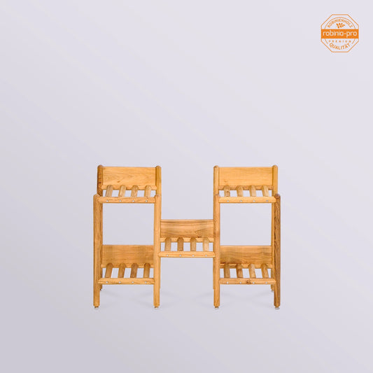 Bloemenrek in Japanse stijl, 3-delig, gemaakt van massief hout.