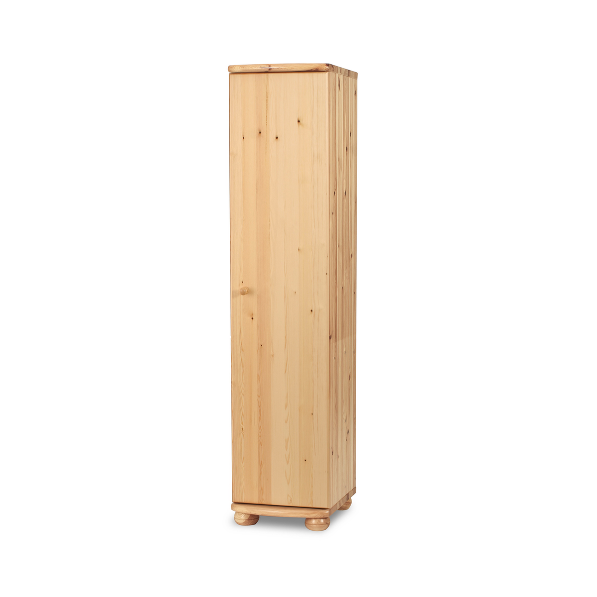 Kledingkast Claudia biologisch grenen 62 cm diep | 1-deurs met 4 legplanken van 100% massief hout