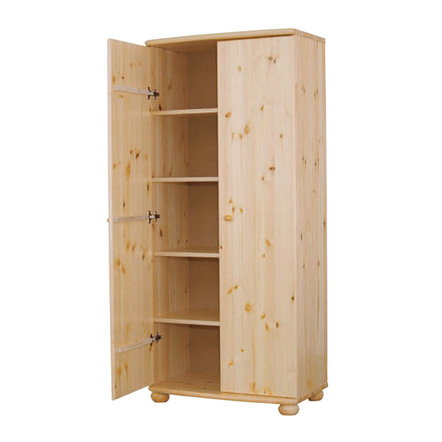 Claudia kledingkast bio grenen 2-deurs | 45cm / 62cm diepte | 100% massief hout met legplanken
