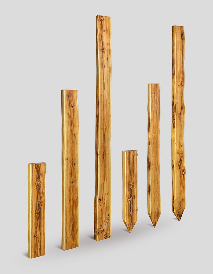 Bonanza-palen (zonder rand), ruw, rechte bovenkant, gemaakt van robiniahout.