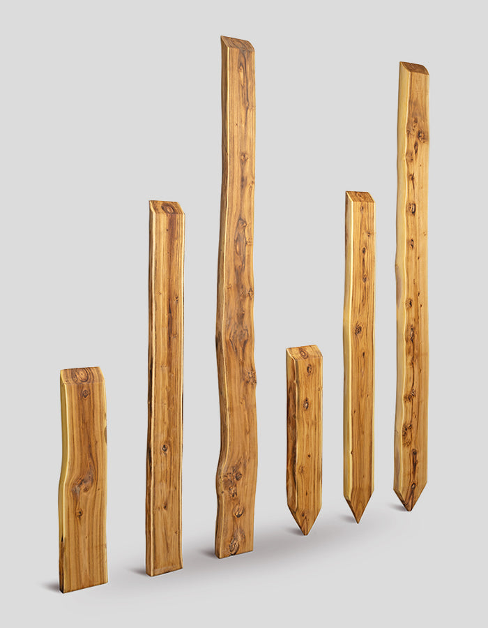 Bonanza-palen (zonder rand), geschuurd, afgeschuind aan de bovenkant, gemaakt van robiniahout.