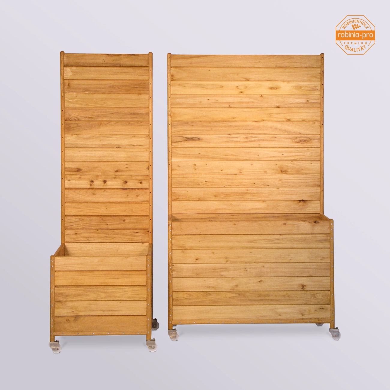 Robinia-Pro plantenbak met privacyscherm, op wielen