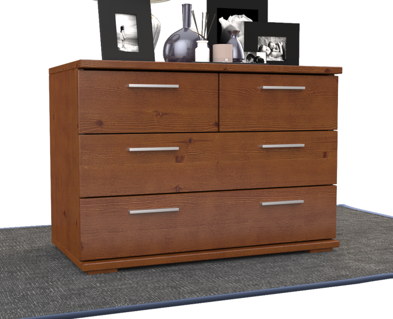 Nobis Kommode aus Bio Kiefer | Sideboard | Anrichte mit 4 Schubladen | 57 cm hoch | 100% Massivholz