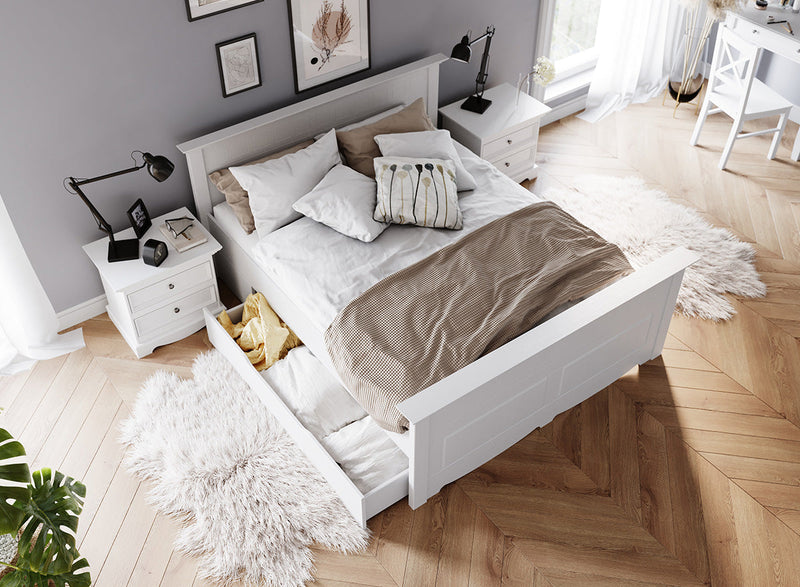 Bologna Elegante Nachttisch Weiß – Stilvoller Wohnkomfort für Ihr Schlafzimmer