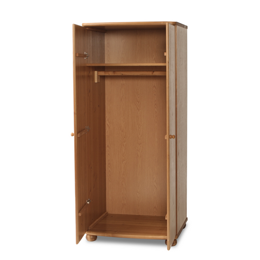 Claudia Kleiderschrank Bio Kiefer | Garderobenschrank 45 cm / 62 cm Tiefe aus 100% massivem Holz