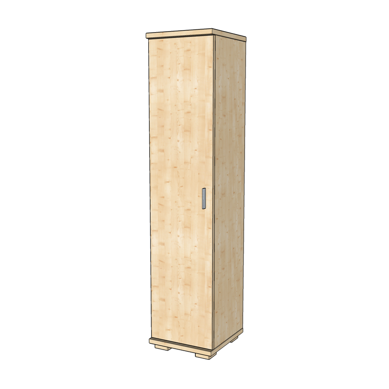 Nobis Kleiderschrank Bio Kiefer | 42 cm Tiefe 1-Türig mit Regalen aus 100% massivem Holz