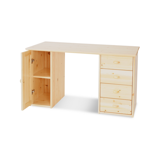 Schreibtisch aus Holz, Model Vanessa, 1-Türig, 4-Schubladen - Für ein stilvolles Home-Office