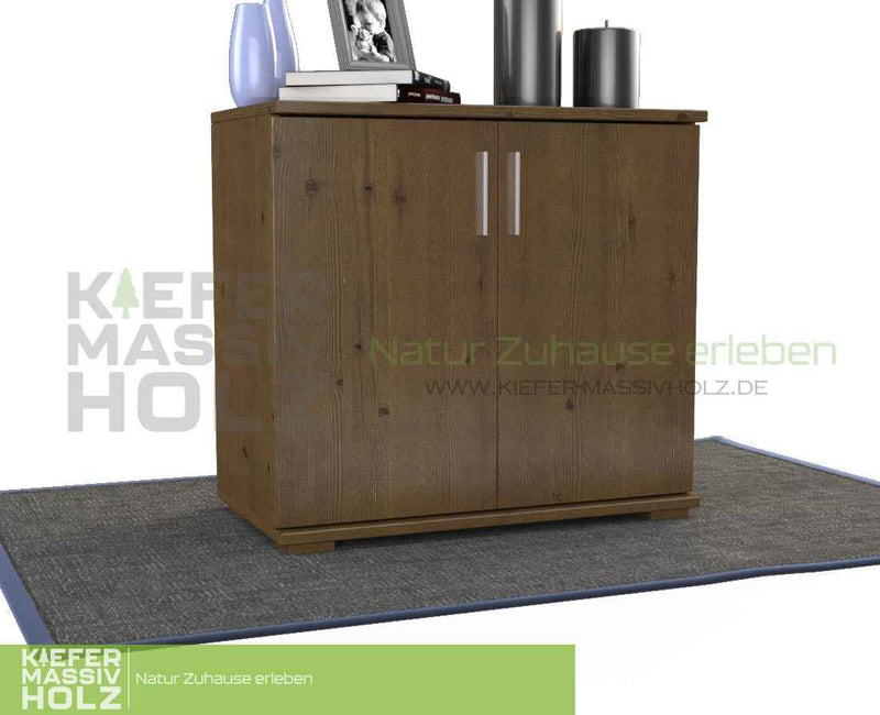 Nobis Kommode Massivholz | Sideboard 2-türig aus 100% Bio Kiefer | 74cm hoch