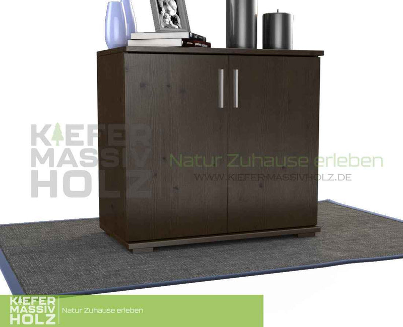 Nobis Kommode Massivholz | Sideboard 2-türig aus 100% Bio Kiefer | 74cm hoch