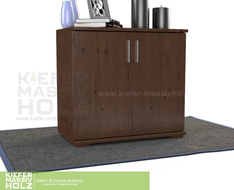 Nobis Kommode Massivholz | Sideboard Anrichte | 2-Türig | 90cm hoch | 100% Bio Kiefer Massivholz