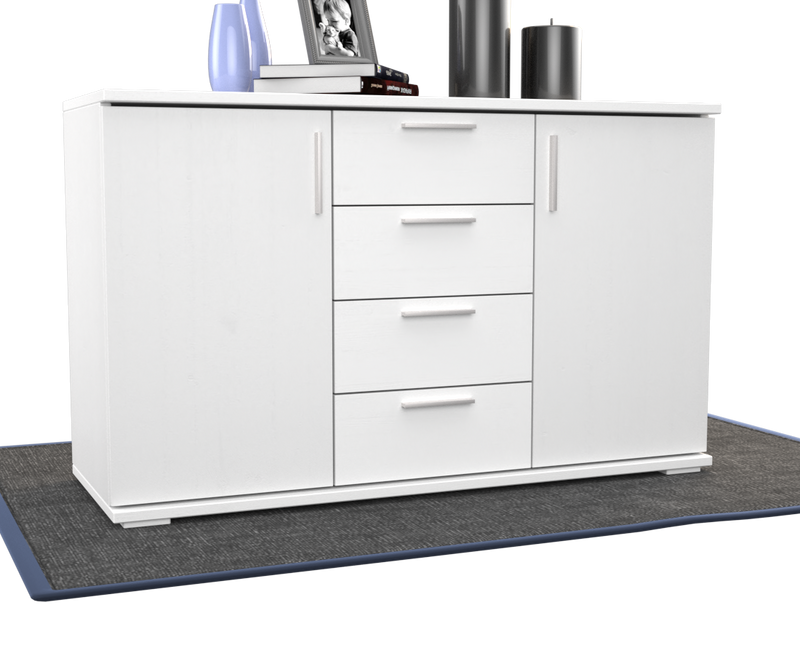 Nobis Kommode aus Massivholz | Sideboard mit 4 Schubladen und 2 Türen | 100% Bio Kiefer Massivholz
