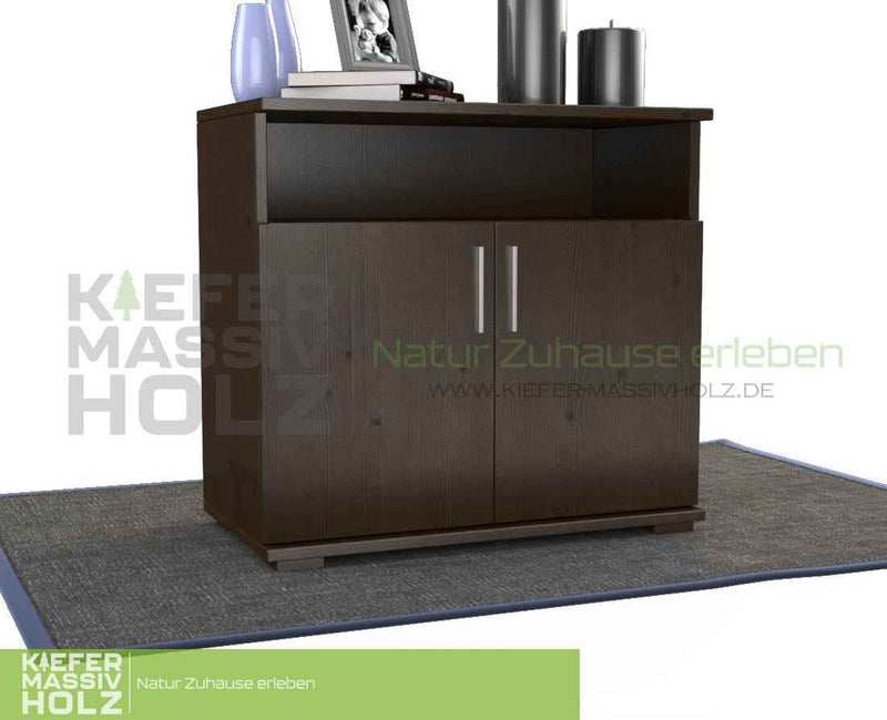 Nobis Kommode Sideboard Bio Kiefer Massivholz | 2-Türig mit Regalfach | 100% Natürliches Design