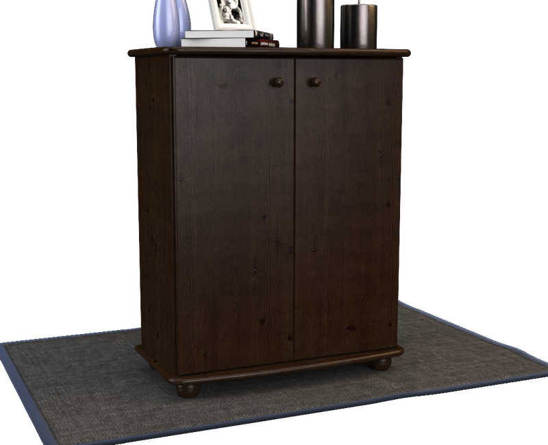 Anika Kommode 110er Bio Kiefer Massivholz | 2-Türig Sideboard mit Regalfächern | Anrichte aus 100% Massivholz